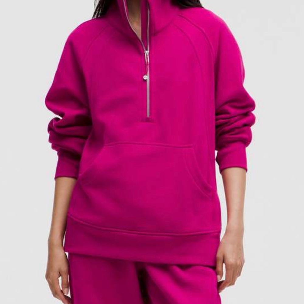 New! Lululemon Pink Scuba Oversized Funnel Neck Half Zip